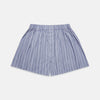 Pale Blue and White Pinstripe Cotton Blend Godfrey Boxer Shorts