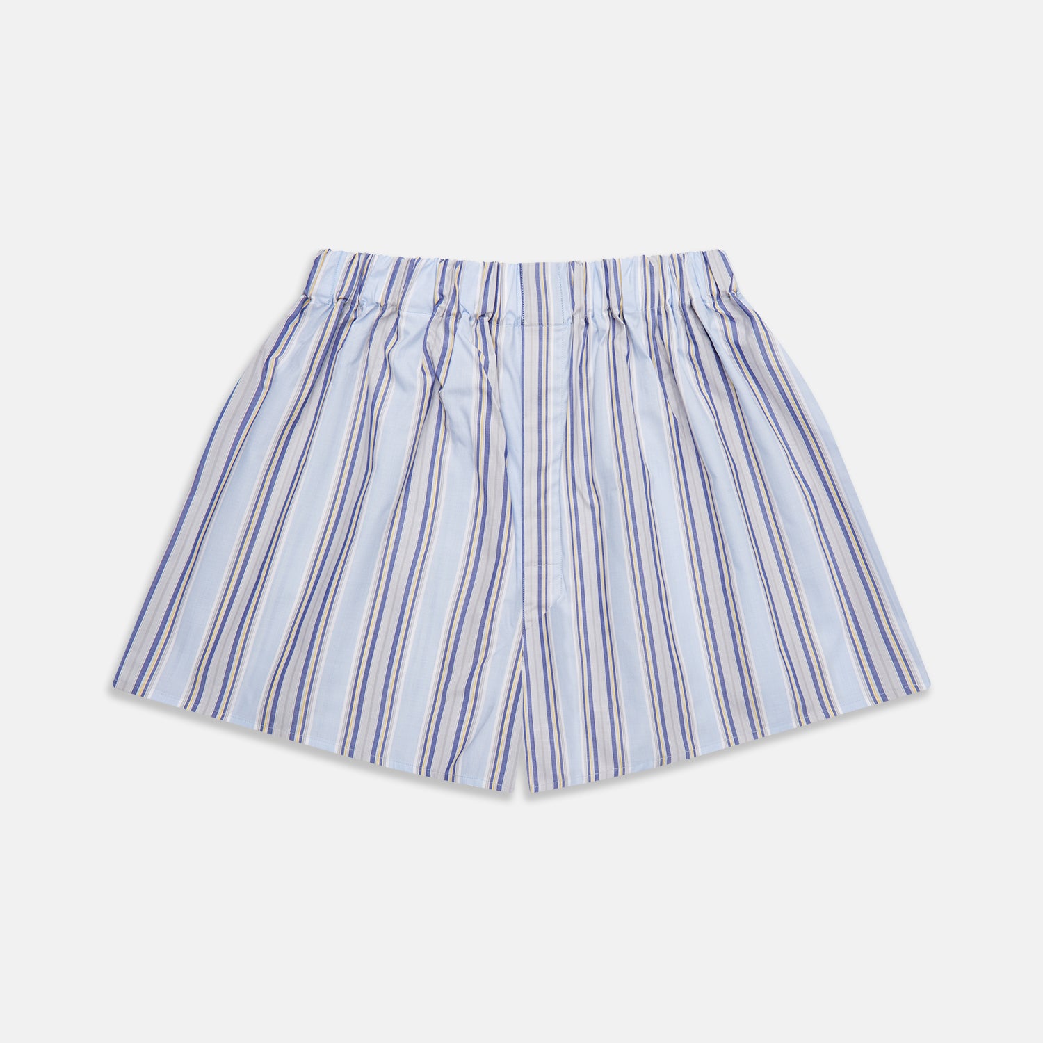 View 1 of product Pale Blue and Yellow Multi Stripe Cotton Godfrey Boxers