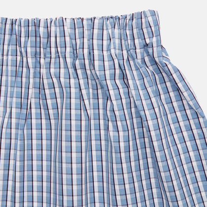 Blue and White Check Cotton Godfrey Boxers Image 1