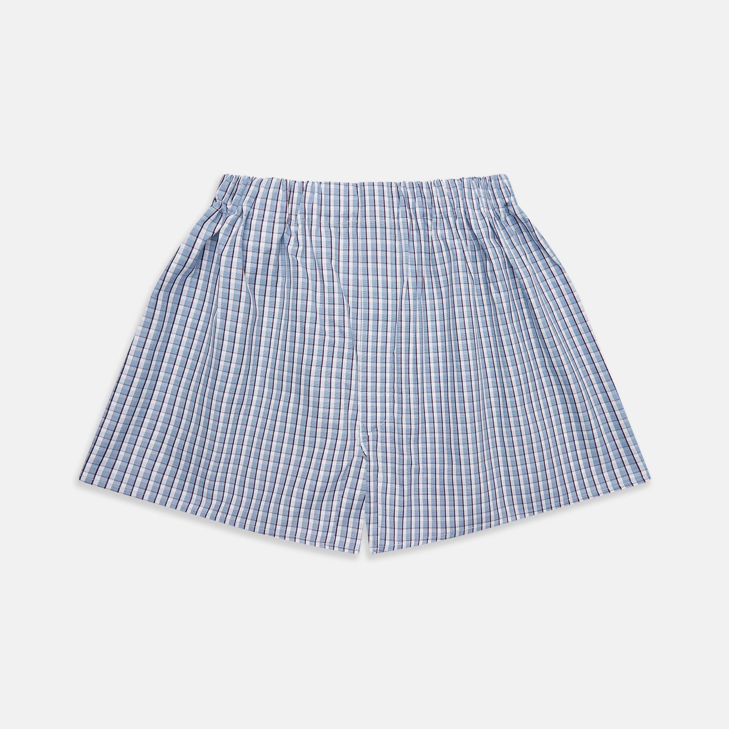 View 1 of product Blue and White Check Cotton Godfrey Boxers