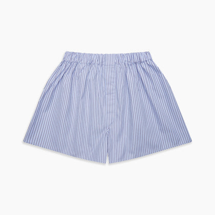 Blue and Navy Halo Stripe Cotton Godfrey Boxer Shorts Image 2