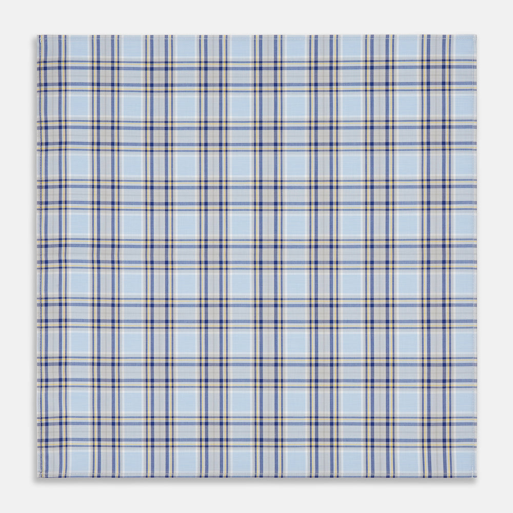 Blue and Yellow Check Cotton Handkerchief