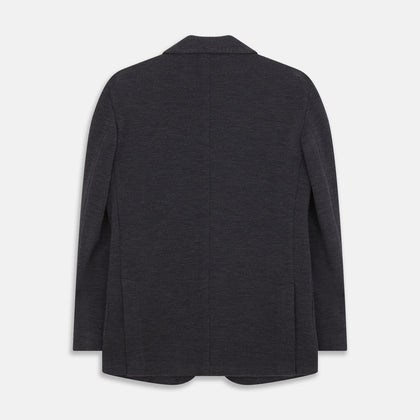 Navy Cashmere Blend Henley Blazer Image 3