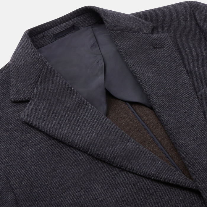 Navy Cashmere Blend Henley Blazer Image 1