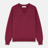 View 1 of product Soft Burgundy Cashmere V-neck Paden Jumper