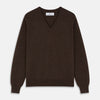 View 1 of product Brown Cashmere V-neck Paden Jumper