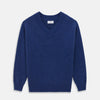 View 1 of product Marine Blue Cashmere Edwards V-Neck Jumper