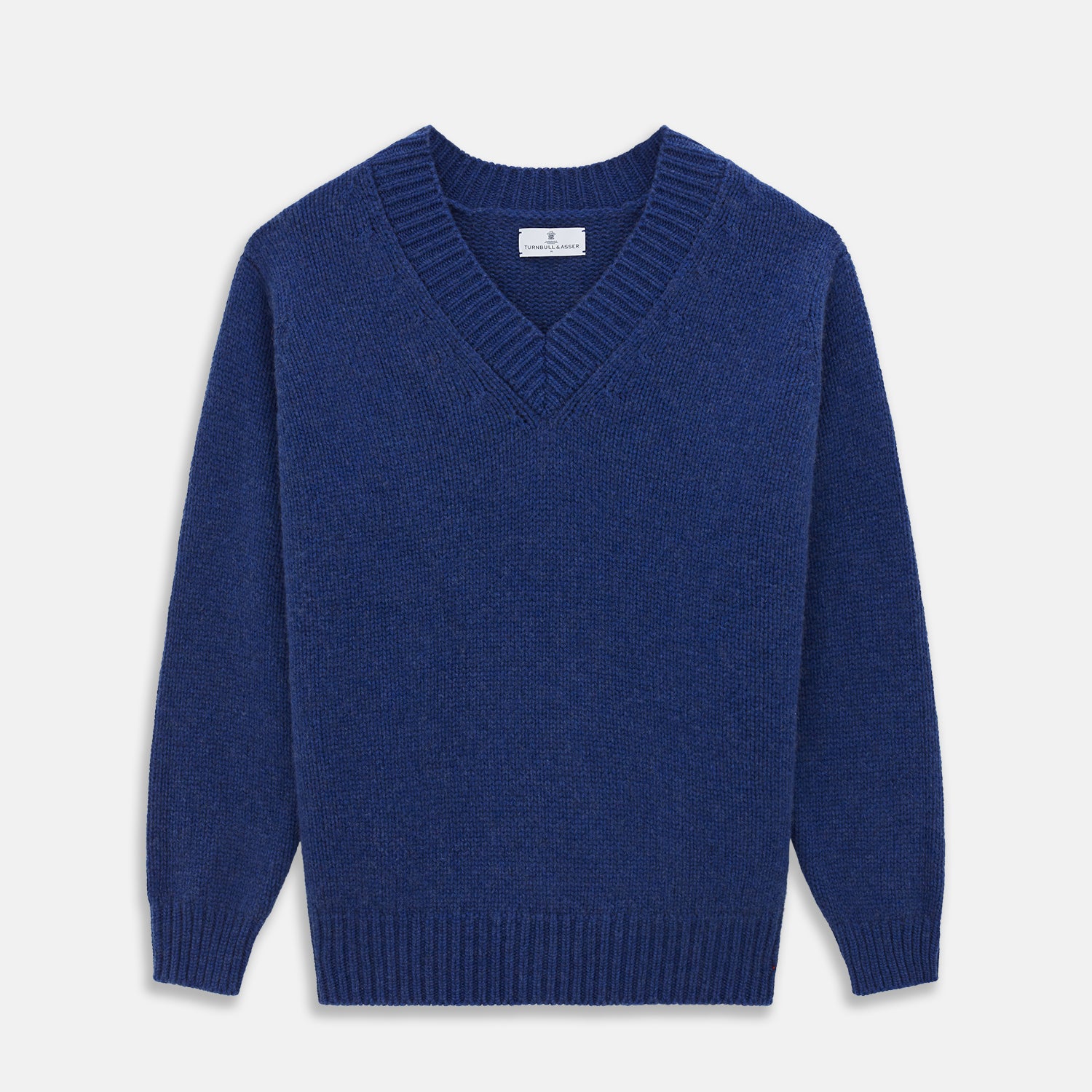 View 1 of product Marine Blue Cashmere Edwards V-Neck Jumper