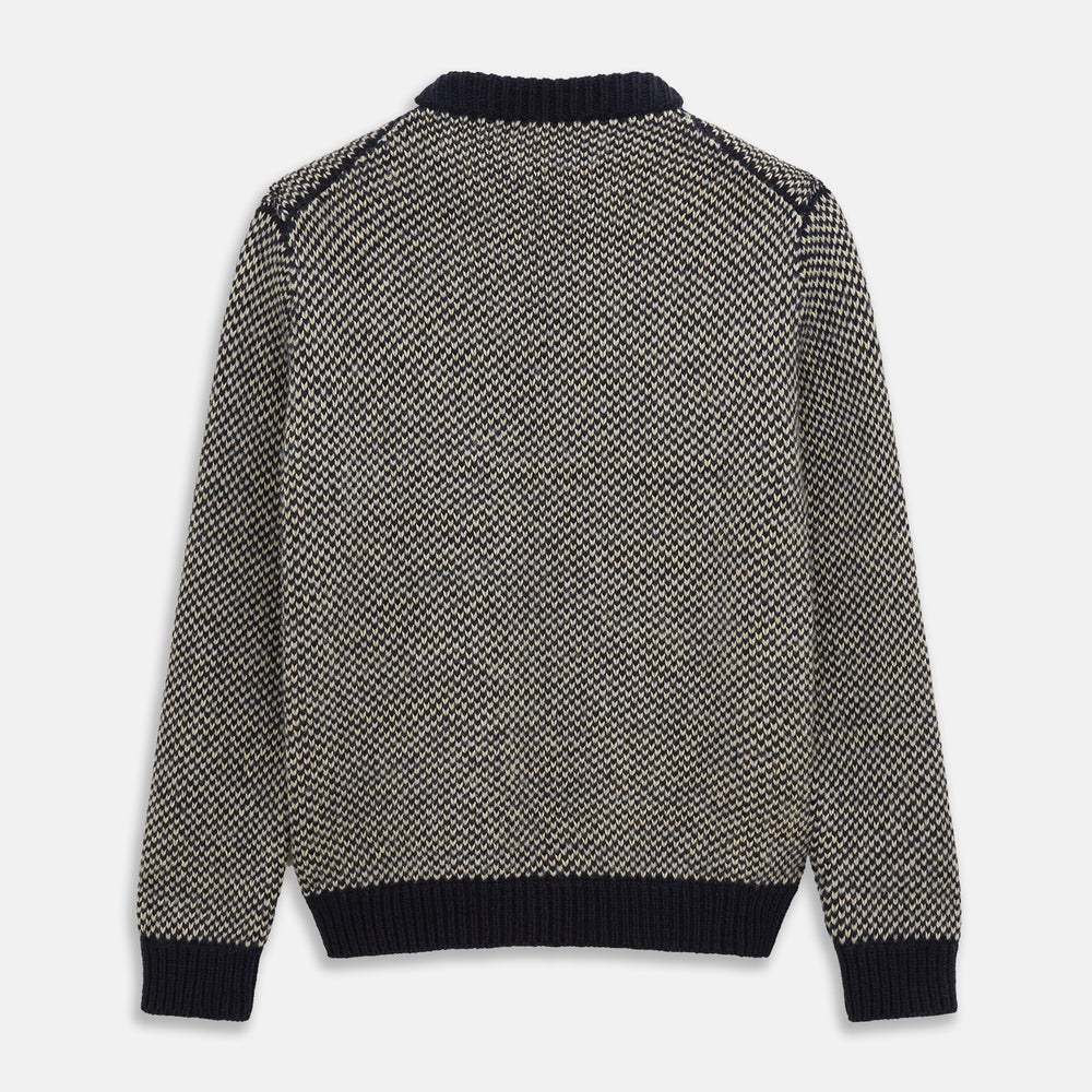 Navy and White Wool Blend Billy Jumper