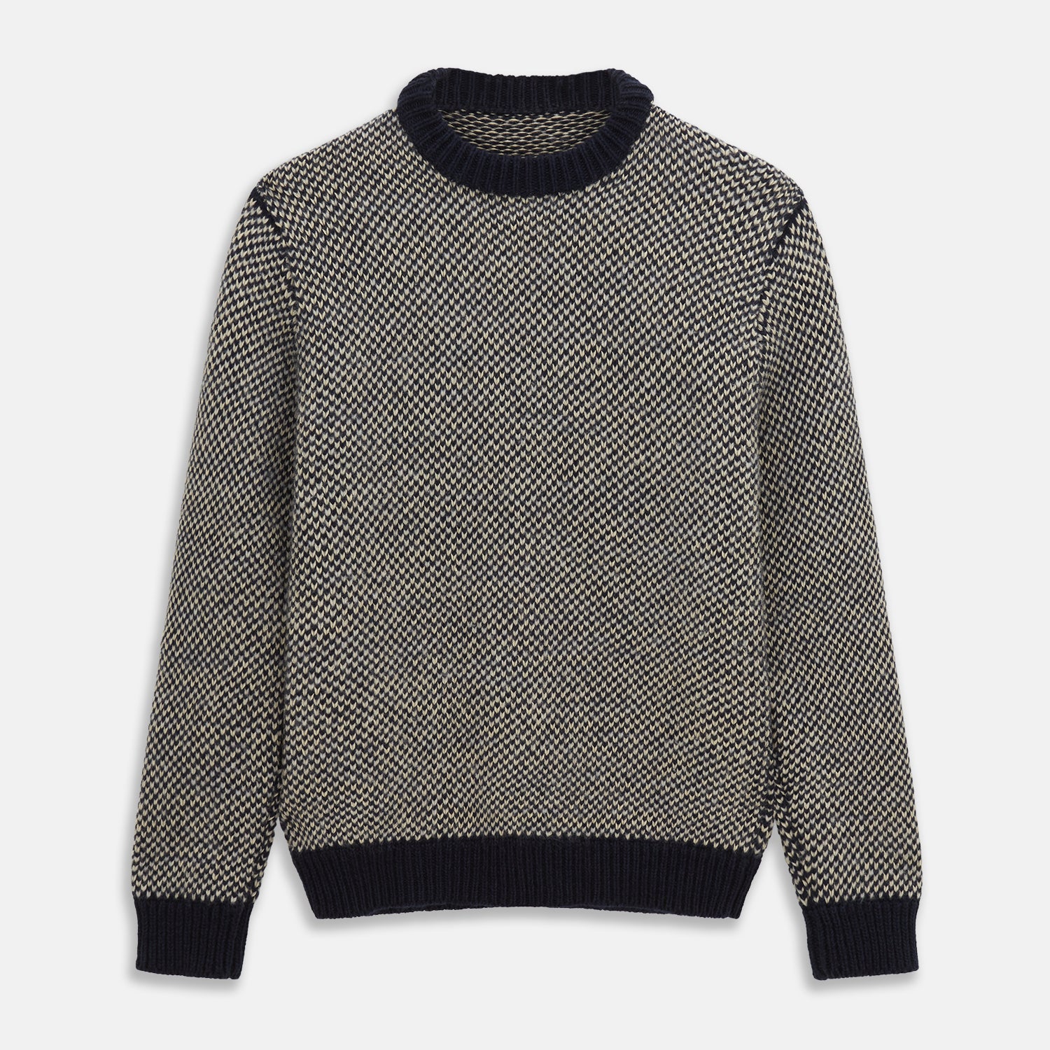 Navy and White Wool Blend Billy Jumper