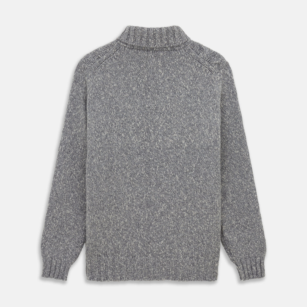 Oatmeal Cashmere Melange Clark Roll Neck Jumper