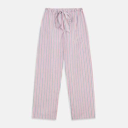 Red and Blue Stripe Cotton Quin Pyjamas Image 4