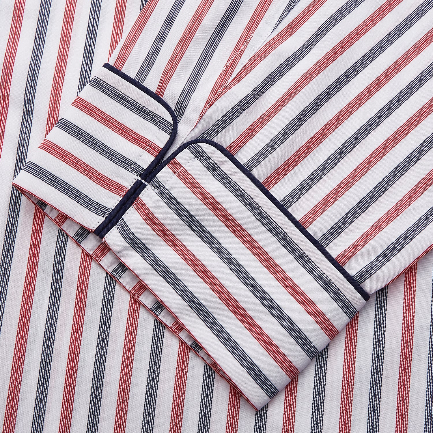View 4 of product Red and Blue Stripe Cotton Quin Pyjamas
