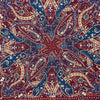 Burgundy and Blue Abstract Paisley Silk Pocket Square