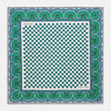 Green and White Paisley Tiles Silk Pocket Square