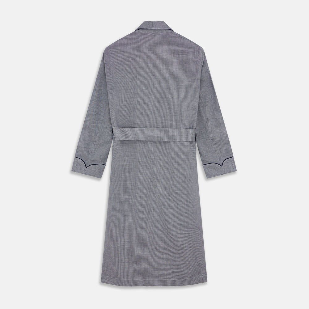 Navy Houndstooth Wool Arnold Gown