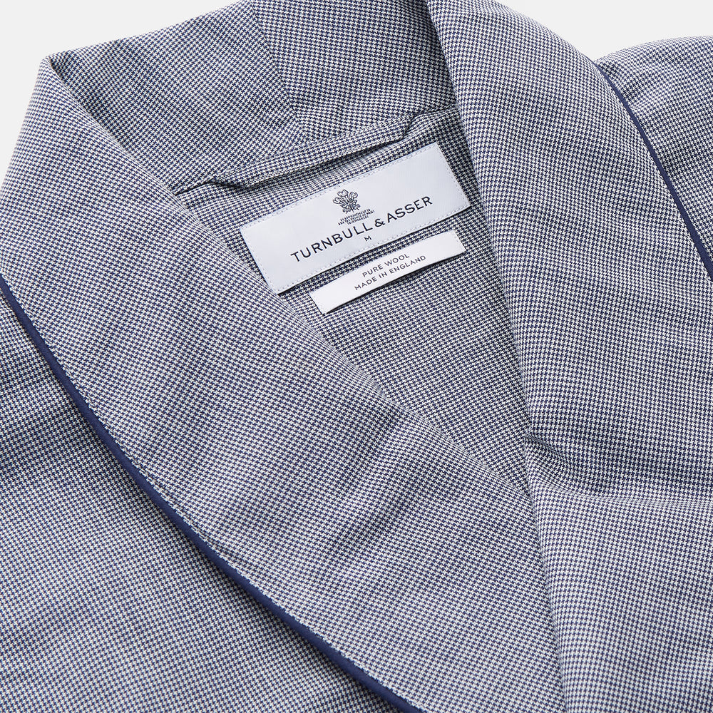 Navy Houndstooth Wool Arnold Gown