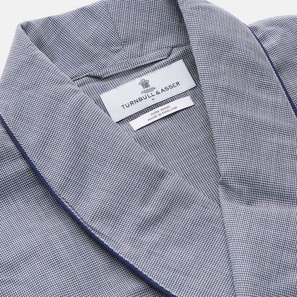 Navy Houndstooth Wool Arnold Gown Image 3