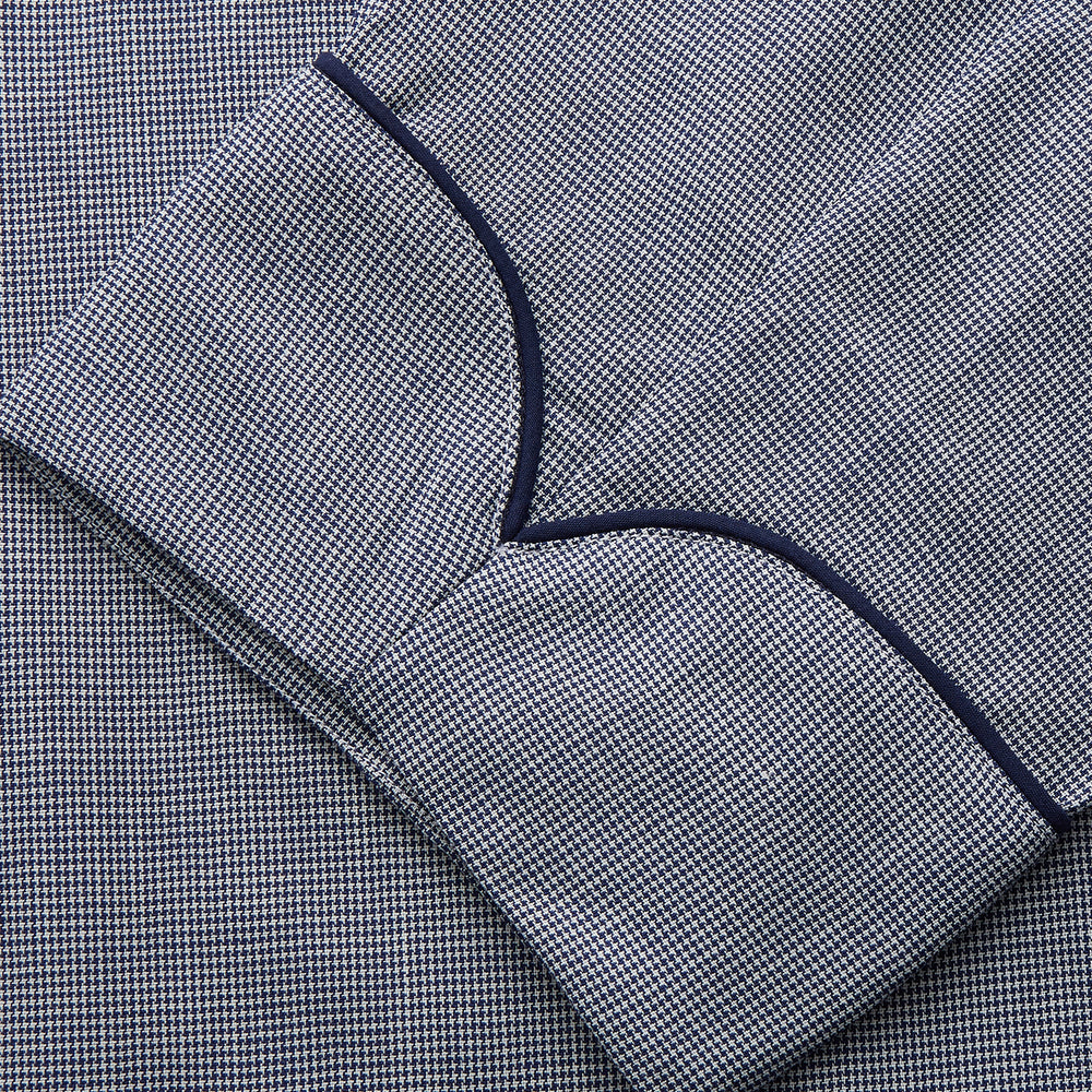 Navy Houndstooth Wool Arnold Gown