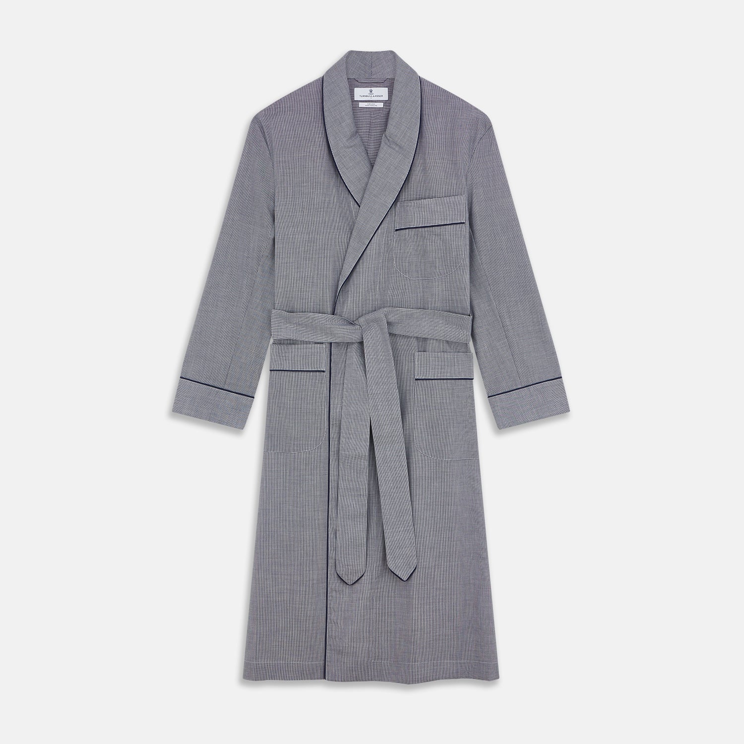 View 1 of product Navy Houndstooth Wool Arnold Gown
