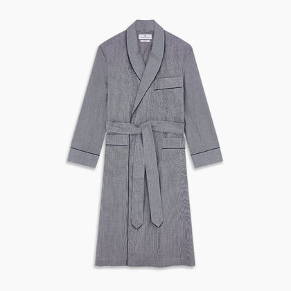 Navy Houndstooth Wool Arnold Gown Image 5