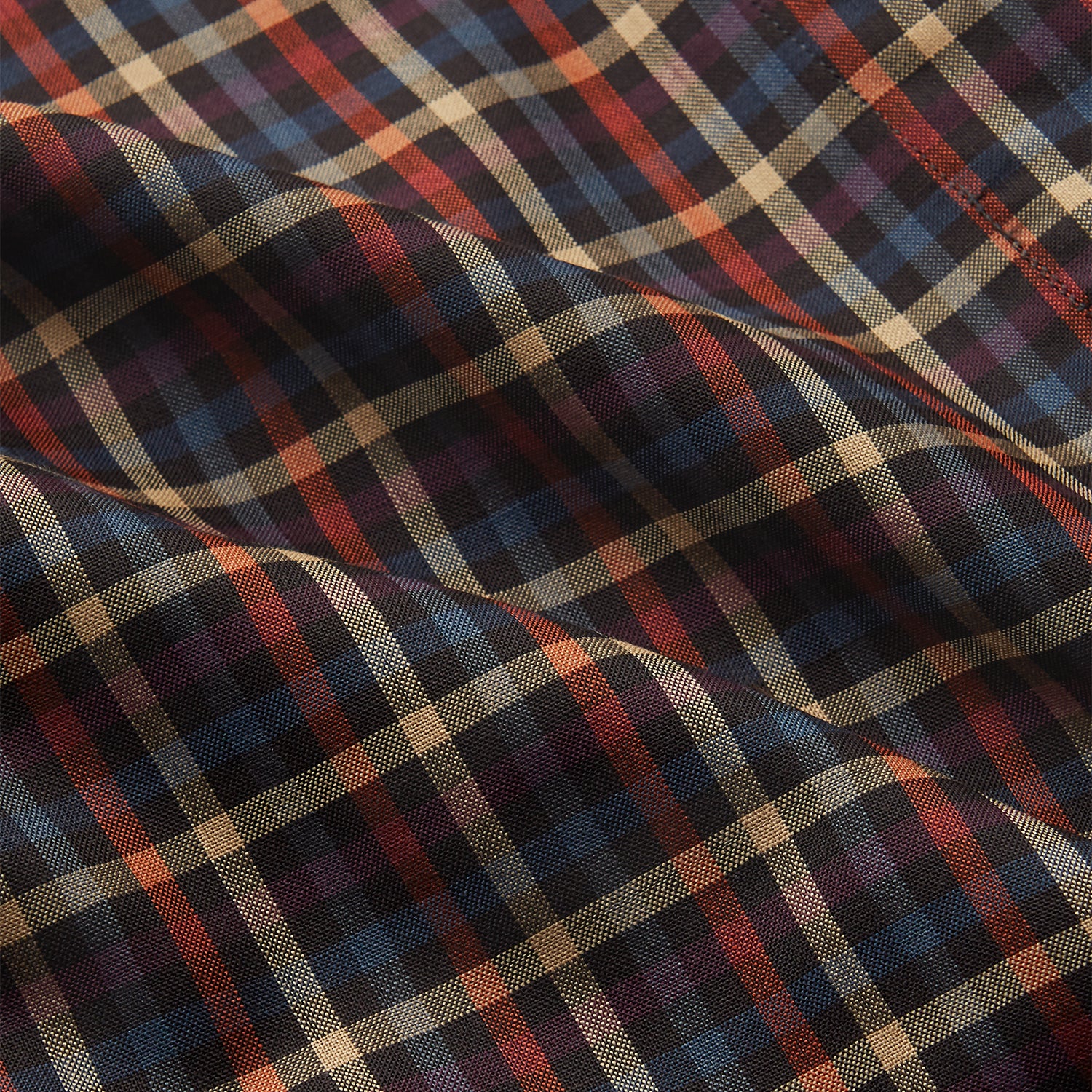 View 3 of product Blue, Yellow, and Red Multi Check Wool Arnold Gown