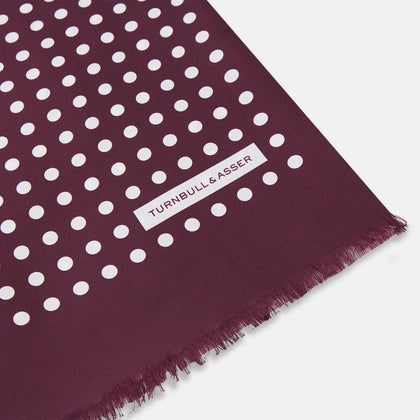 Purple and White Spotted Silk and Wool Scarf Image 1