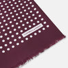 Purple and White Spotted Silk and Wool Scarf