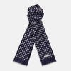 View 1 of product Navy and Cream Spotted Silk and Wool Scarf