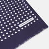 View 2 of product Navy and Cream Spotted Silk and Wool Scarf