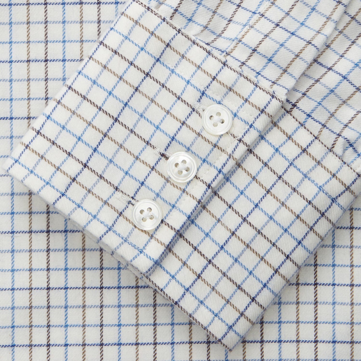 View 2 of product Blue Tattersall Check Cashmerello Regular Fit Mayfair Shirt
