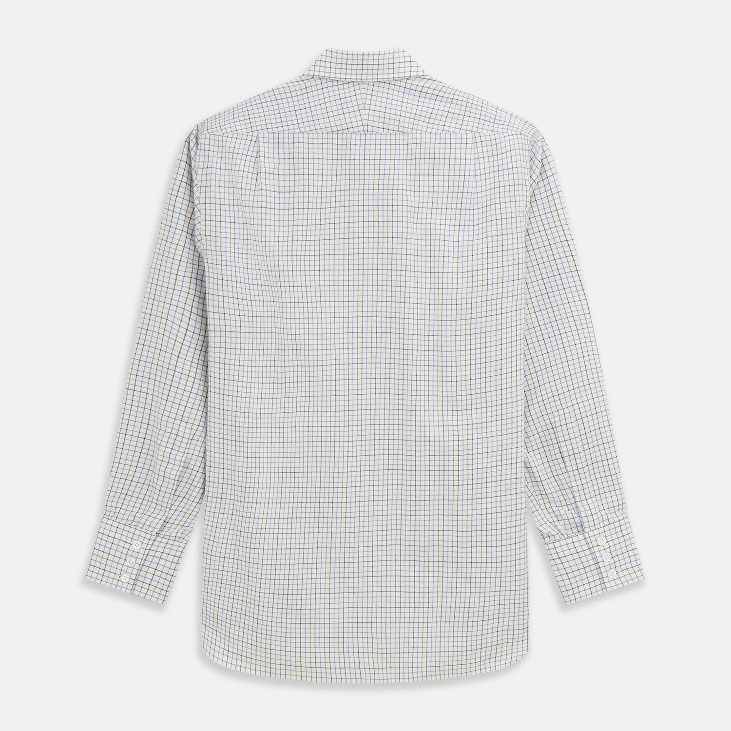 View 5 of product Blue Tattersall Check Cashmerello Regular Fit Mayfair Shirt