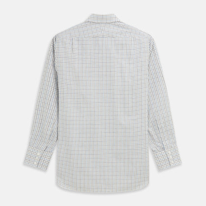 Blue Tattersall Check Cashmerello Regular Fit Mayfair Shirt Image 4