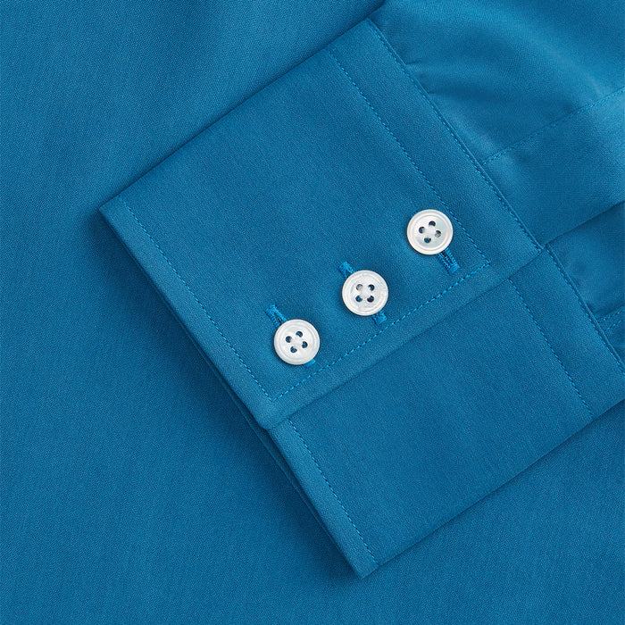 Blue Silk Regular Fit Mayfair Shirt Image 3