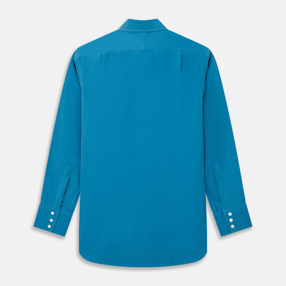 Blue Silk Regular Fit Mayfair Shirt