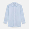 View 1 of product Pale Blue and Green Halo Stripe Cotton Regular Fit Mayfair Shirt
