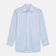 Pale Blue and Green Halo Stripe Cotton Regular Fit Mayfair Shirt