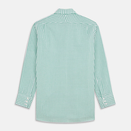 Green Check Cotton Regular Fit Mayfair Shirt Image 4
