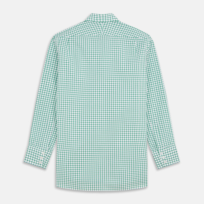 Green Check Cotton Regular Fit Mayfair Shirt Image 4