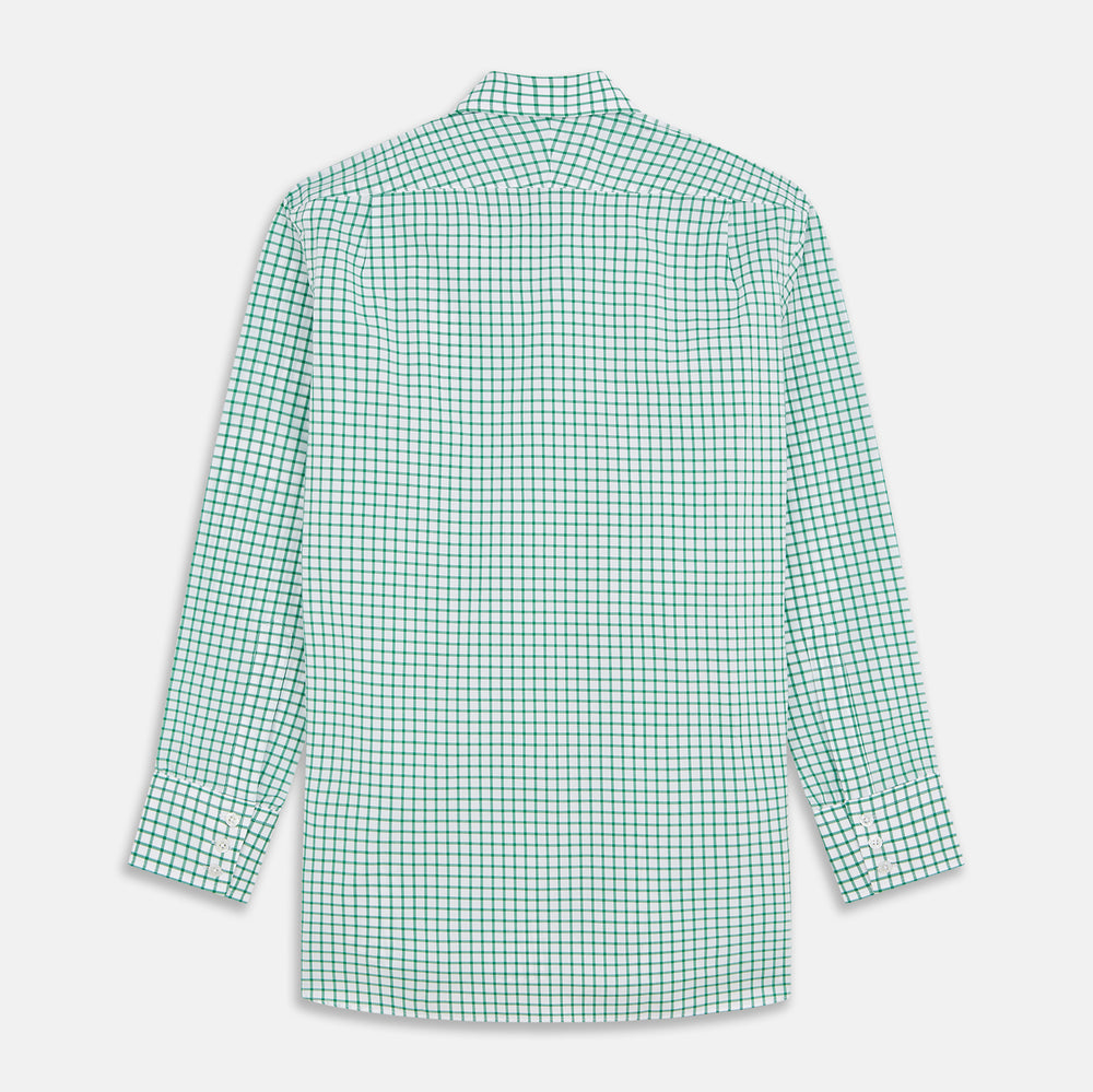 Green Check Cotton Regular Fit Mayfair Shirt