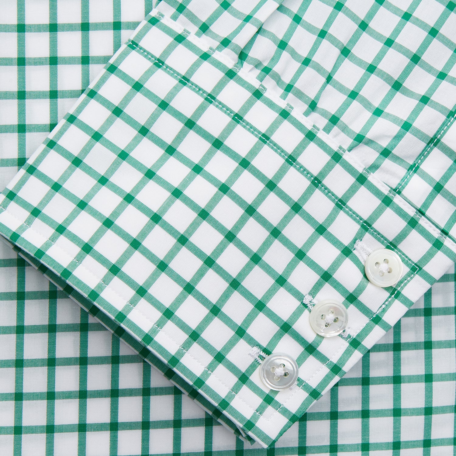 View 3 of product Green Check Cotton Regular Fit Mayfair Shirt