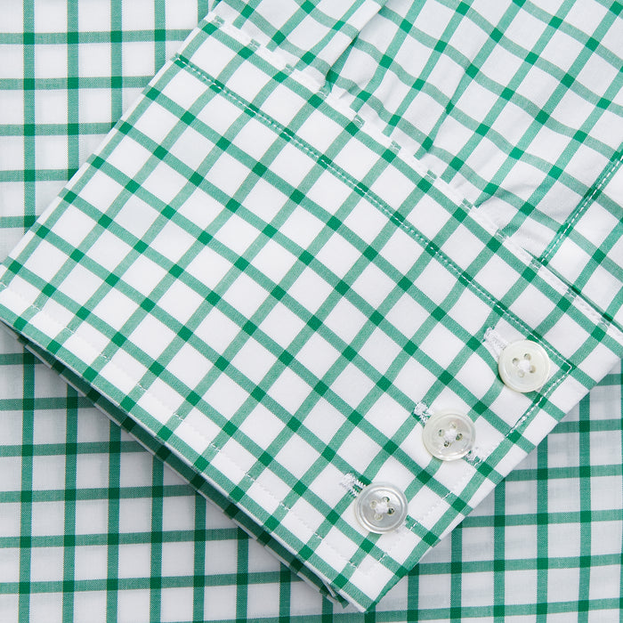 Green Check Cotton Regular Fit Mayfair Shirt Image 2