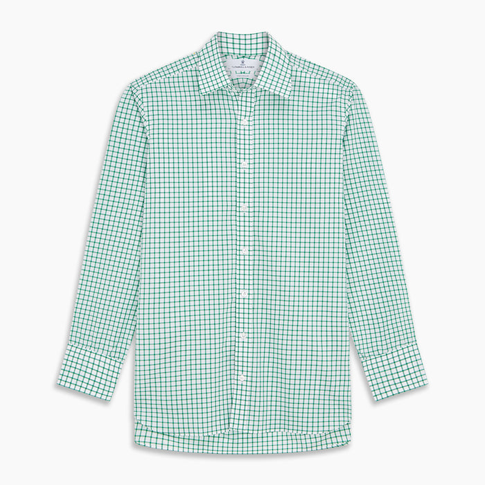 Green Check Cotton Regular Fit Mayfair Shirt Image 5