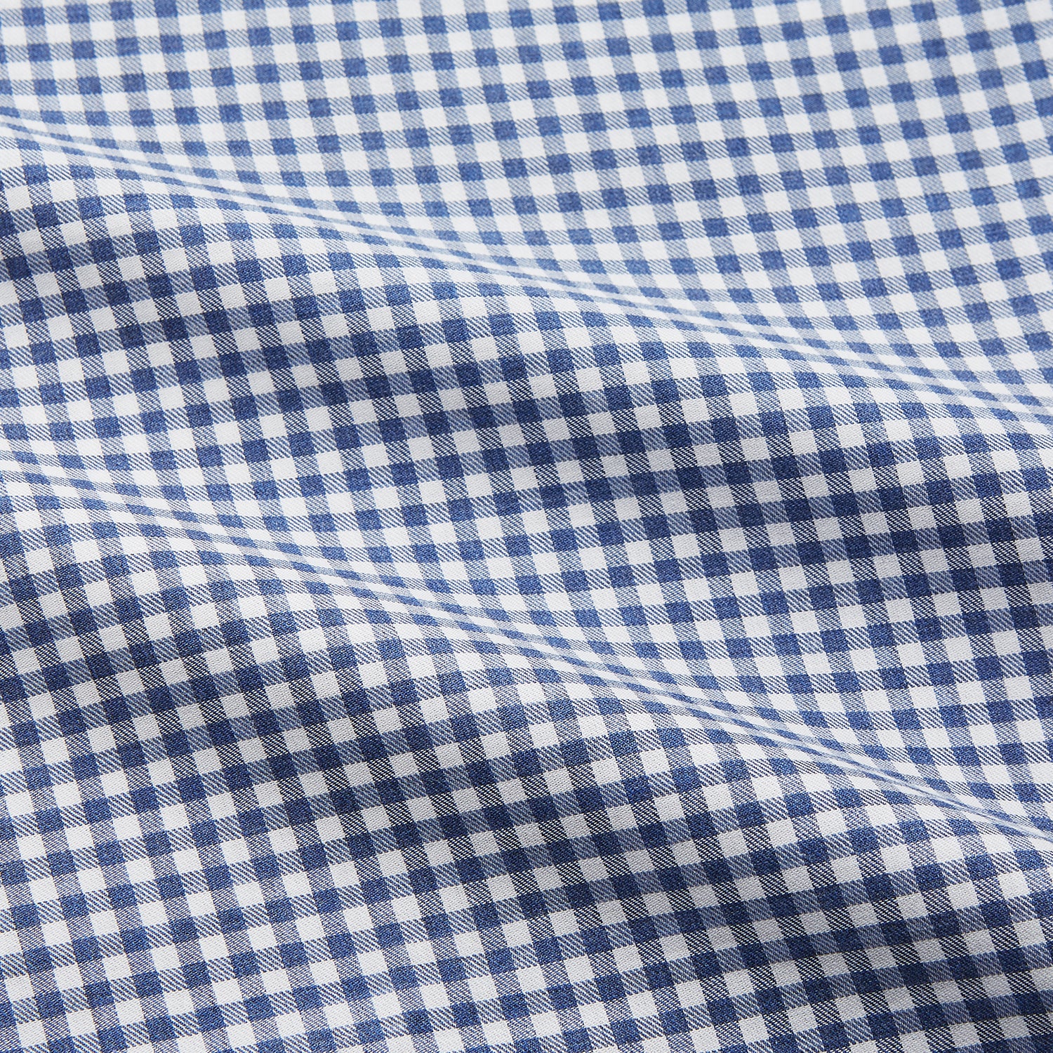 View 2 of product Blue Gingham Check Cotton Melange Regular Fit Mayfair Shirt