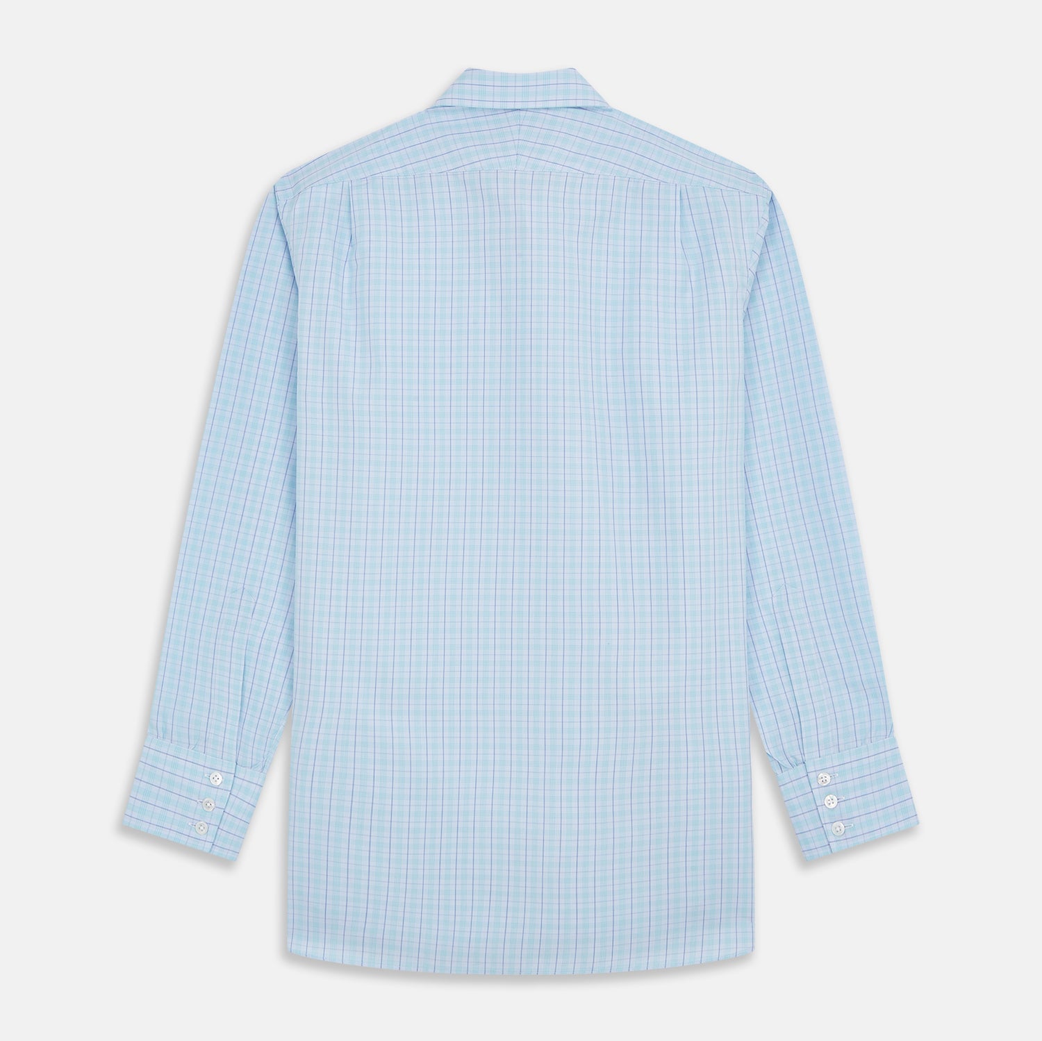 View 5 of product Pale Blue and Green Multi Check Cotton Regular Fit Mayfair Shirt