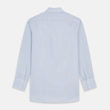 Blue and Yellow Multi Stripe Cotton Regular Fit Mayfair Shirt Image 4