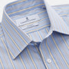 View 4 of product Blue and Yellow Multi Stripe Cotton Regular Fit Mayfair Shirt