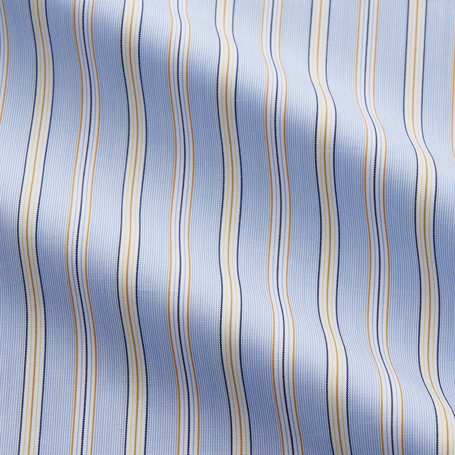 View 3 of product Blue and Yellow Multi Stripe Cotton Regular Fit Mayfair Shirt