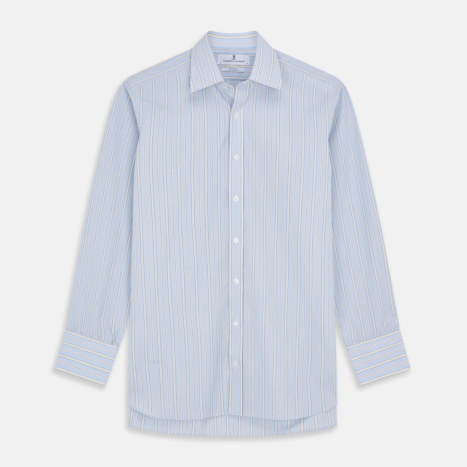 View 1 of product Blue and Yellow Multi Stripe Cotton Regular Fit Mayfair Shirt