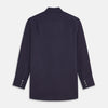 View 5 of product Navy Cotton and Wool Blend Regular Fit Mayfair Shirt
